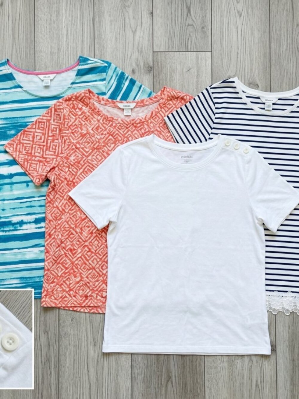 LOT of 4 CJ Banks Plus Size 2X Tops Bundle Short Sleeve Tees Lace Trimm